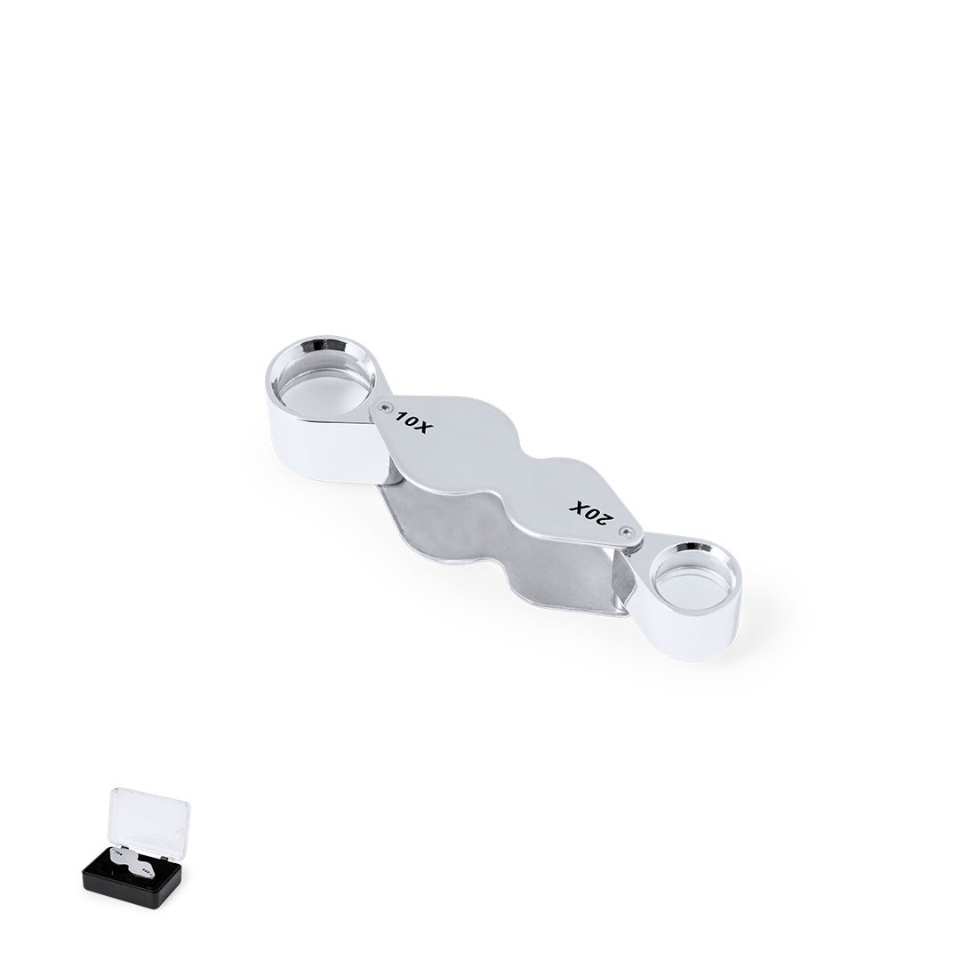Lupa Plegável Dupla 10x/20x em Metal Resistente