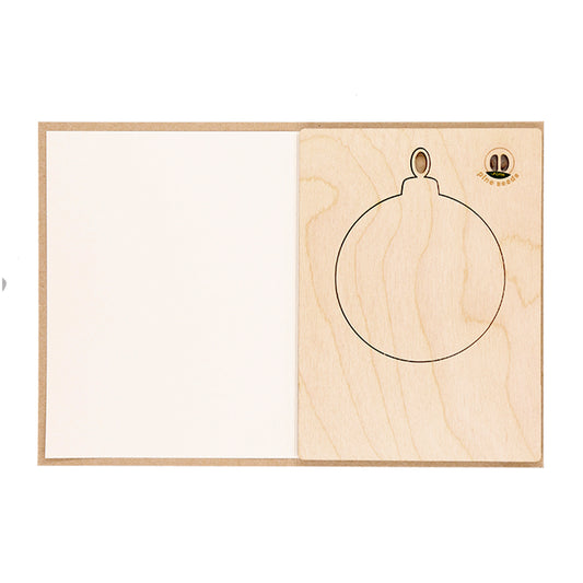 Conjunto Postal de Natal Sustentável com Adorno de Madeira
