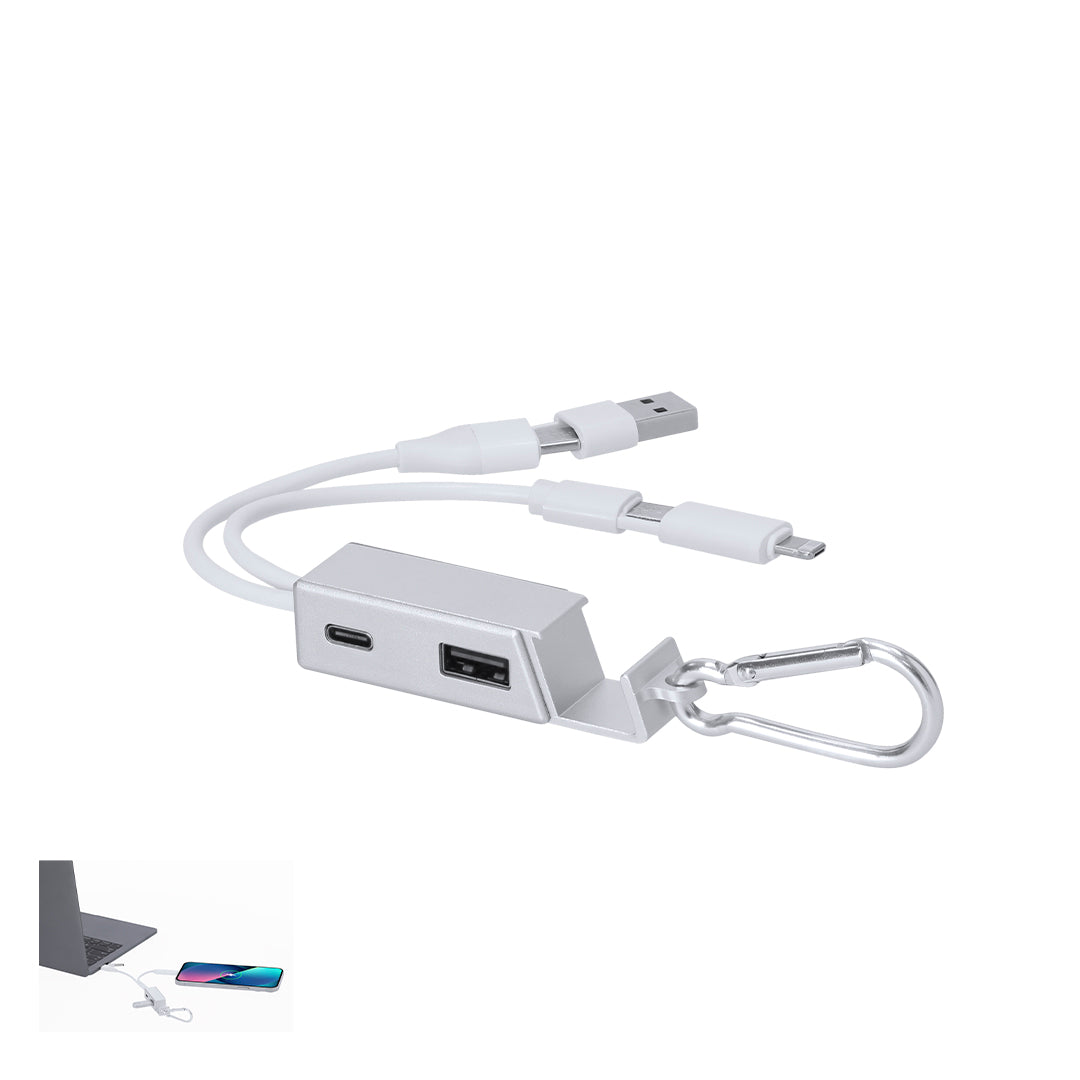 Carregador USB 'Leony' em Alumínio Reciclado Dual Output
