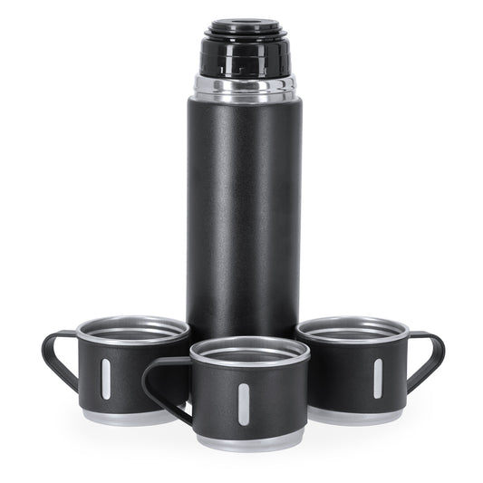 Set Termo e 3 Chávenas em Aço Inox 420ml