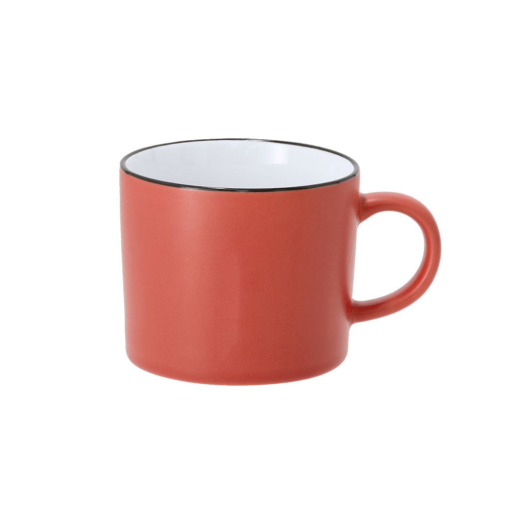 Caneca Cerâmica Mate 400 ml com Detalhe Preto