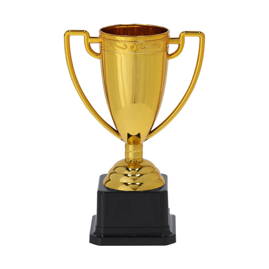 Troféu Plinar dourado com base preta elegante