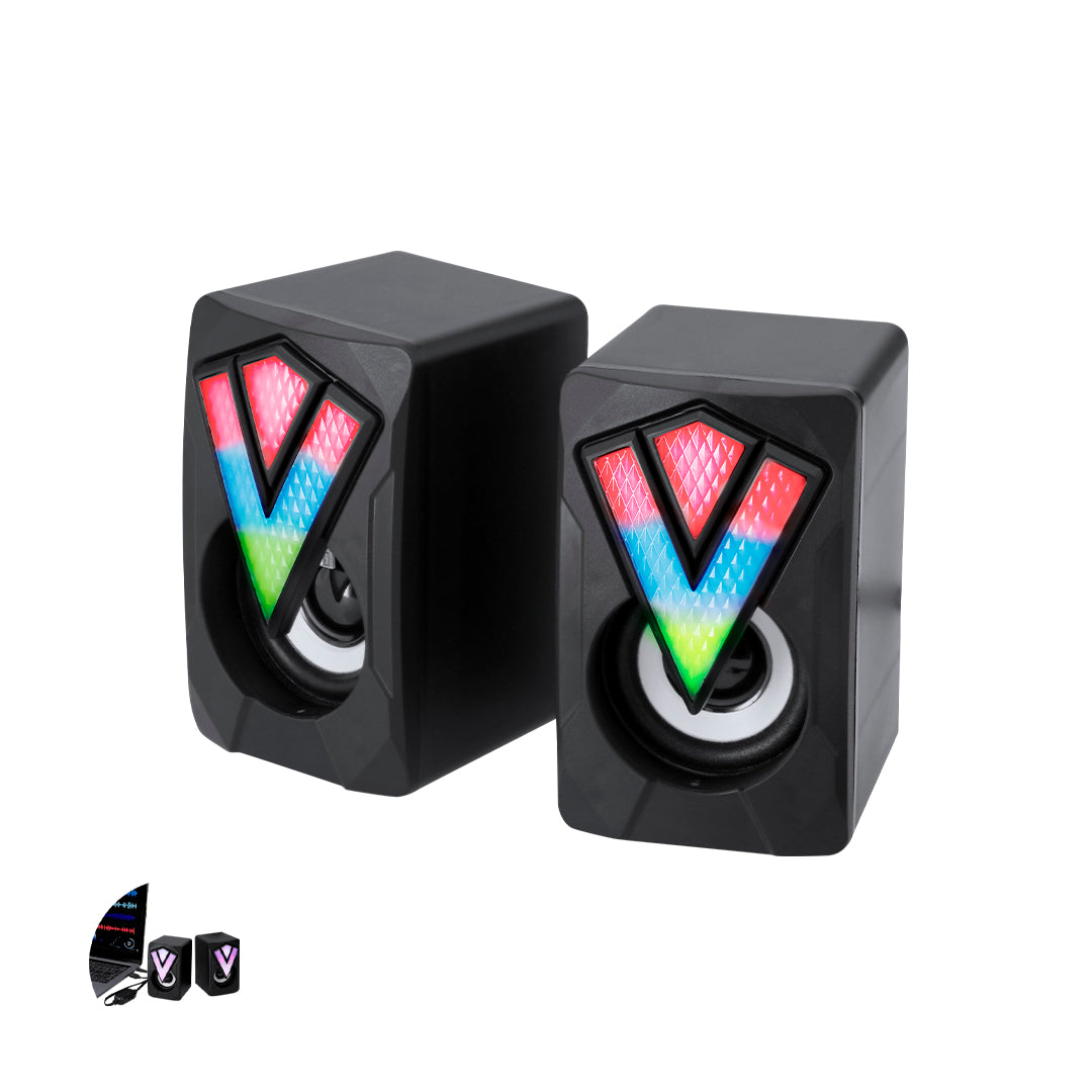 Caixas de Som Gamer com Luzes LED Multicoloridas