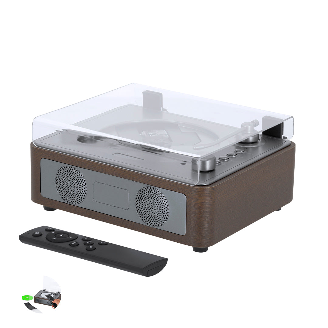 Reprodutor CD Retro Hopson com Bluetooth e Madeira