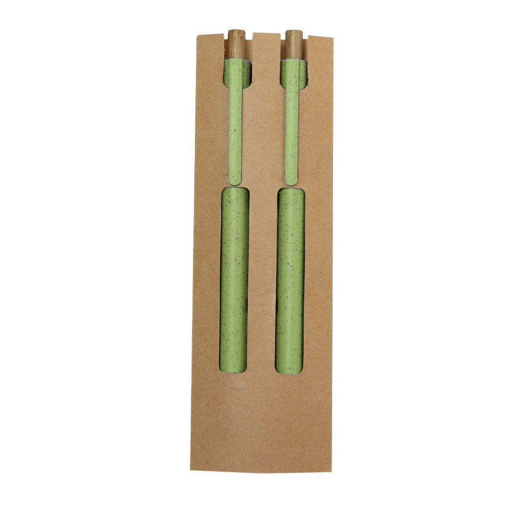 Conjunto Caneta e Lápis Ecológico em Bambu