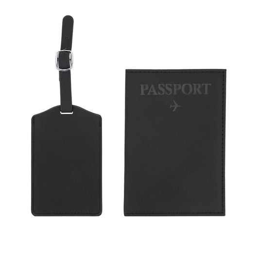 Set de Viagem Elegante com Porta-Passaporte e Etiqueta