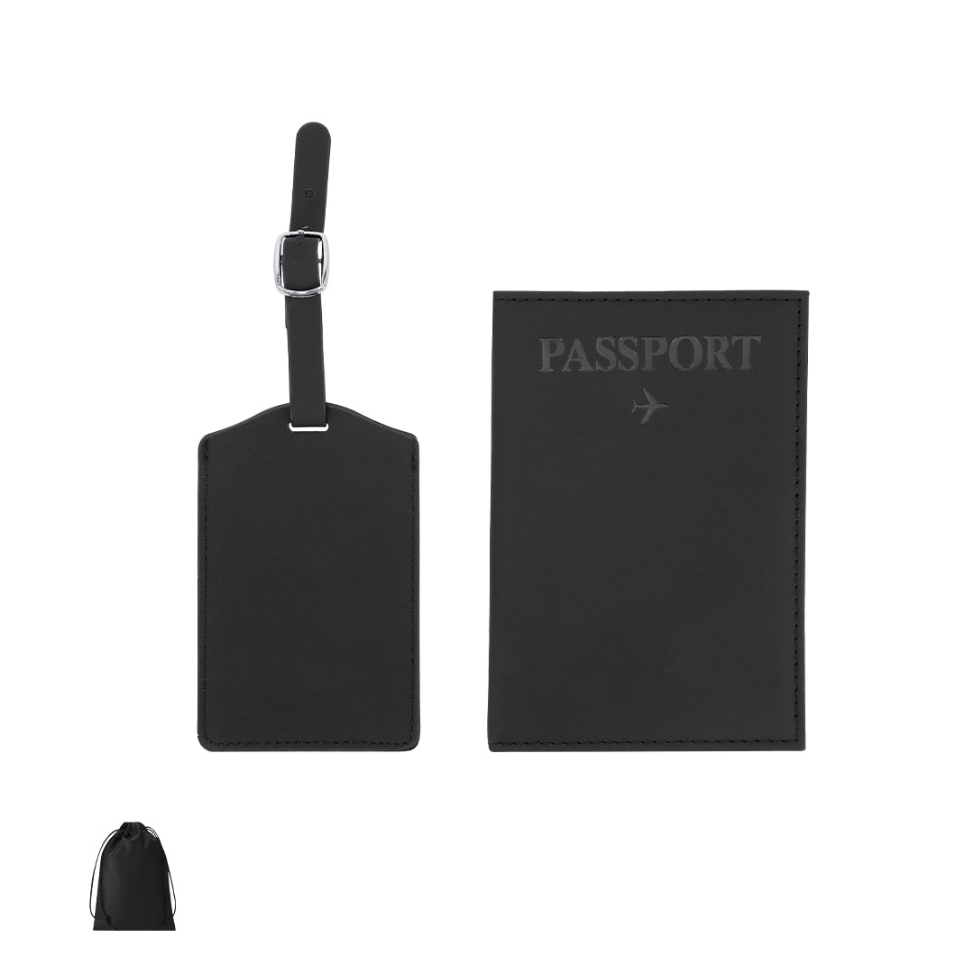 Set de Viagem Elegante com Porta-Passaporte e Etiqueta