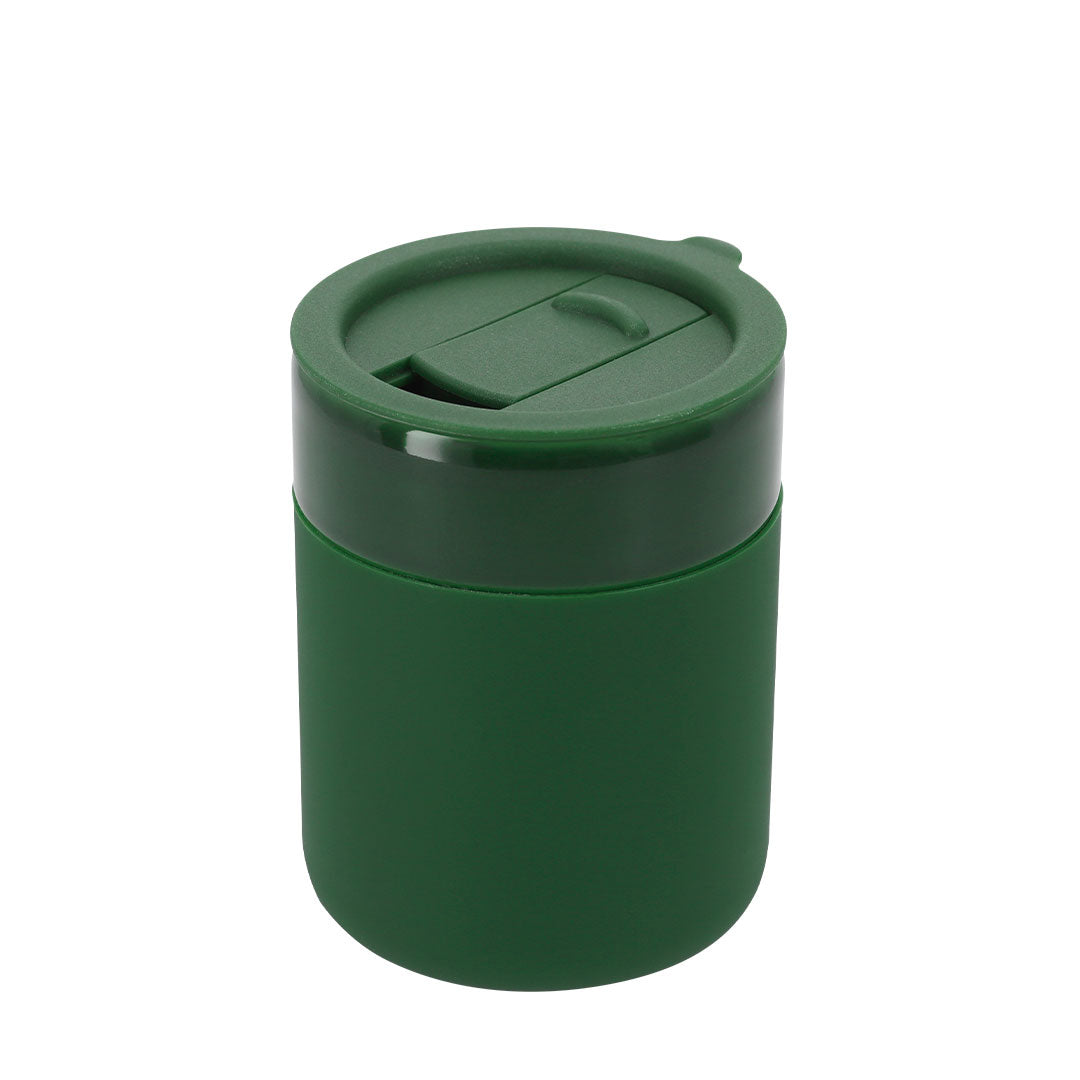 Vaso em Cerâmica com Tampa Hermética e Funda de Silicone
