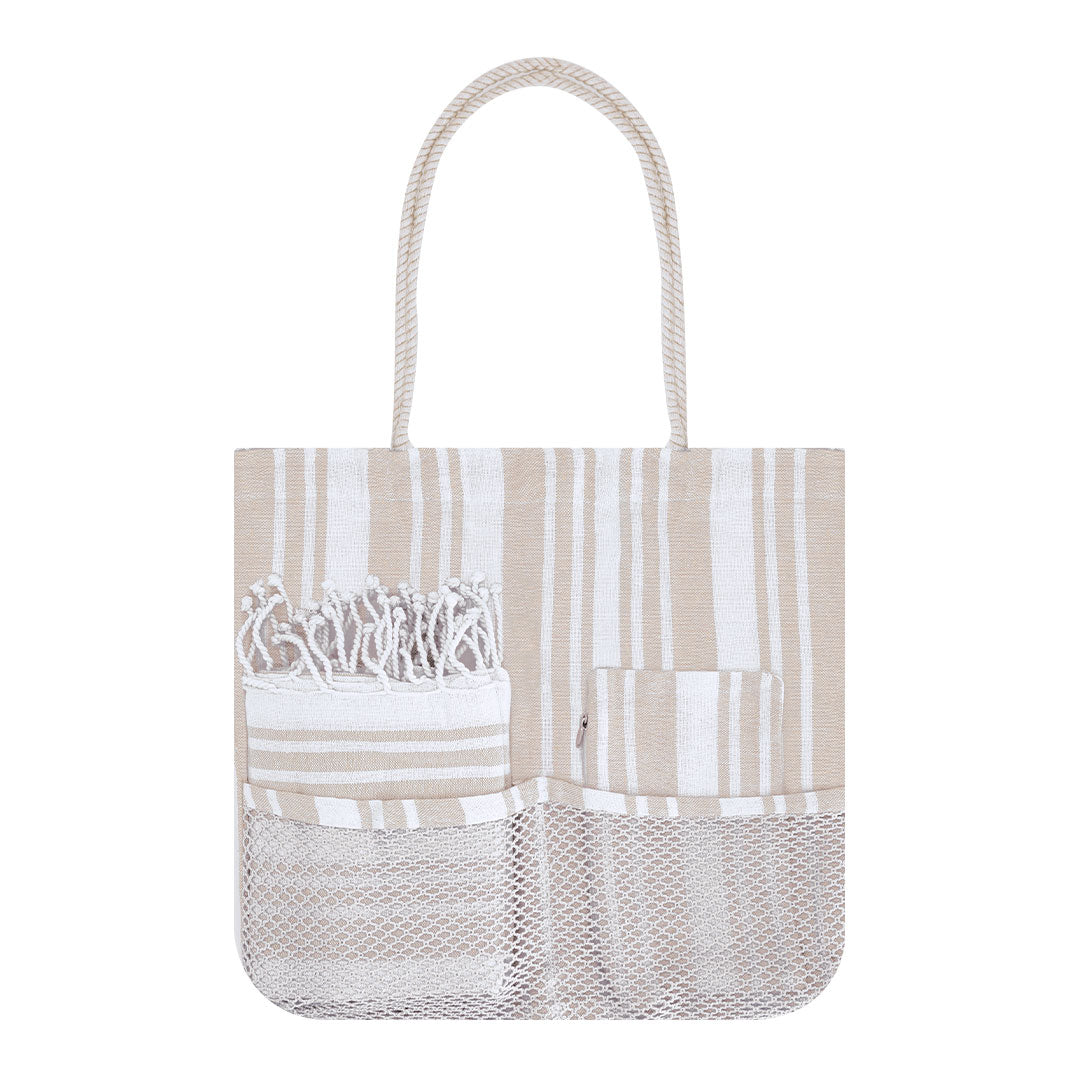 Set Bolsa, Necessaire e Pareo em Algodão