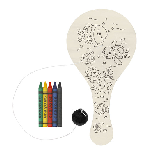 Set Criativo de Raquete em Madeira com Cores