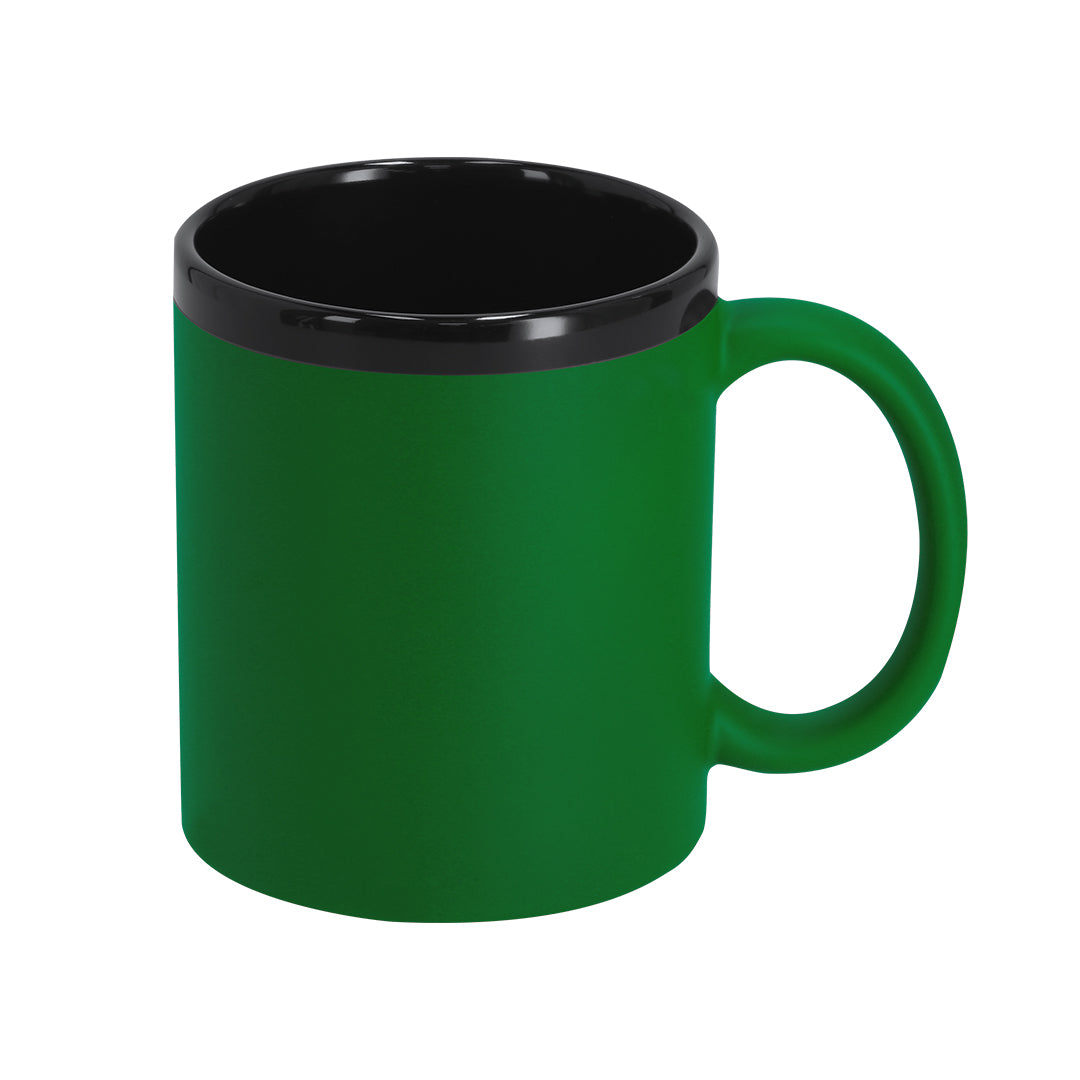 Caneca Cerâmica 320ml com Interior Preto e Exterior em Borracha