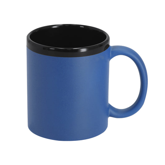 Caneca Cerâmica 320ml com Interior Preto e Exterior em Borracha