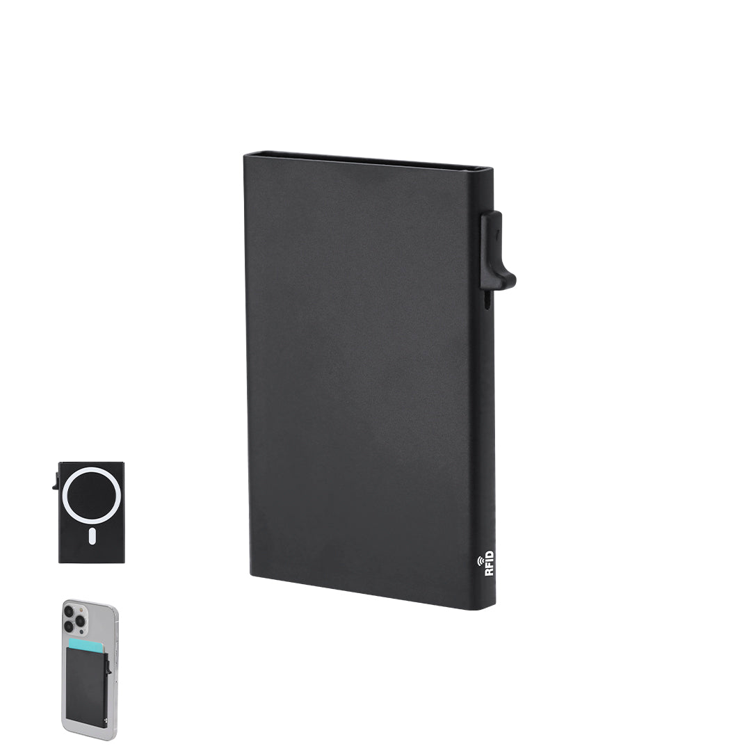 Alfek - Porta-cartões em Alumínio com Suporte Magsafe