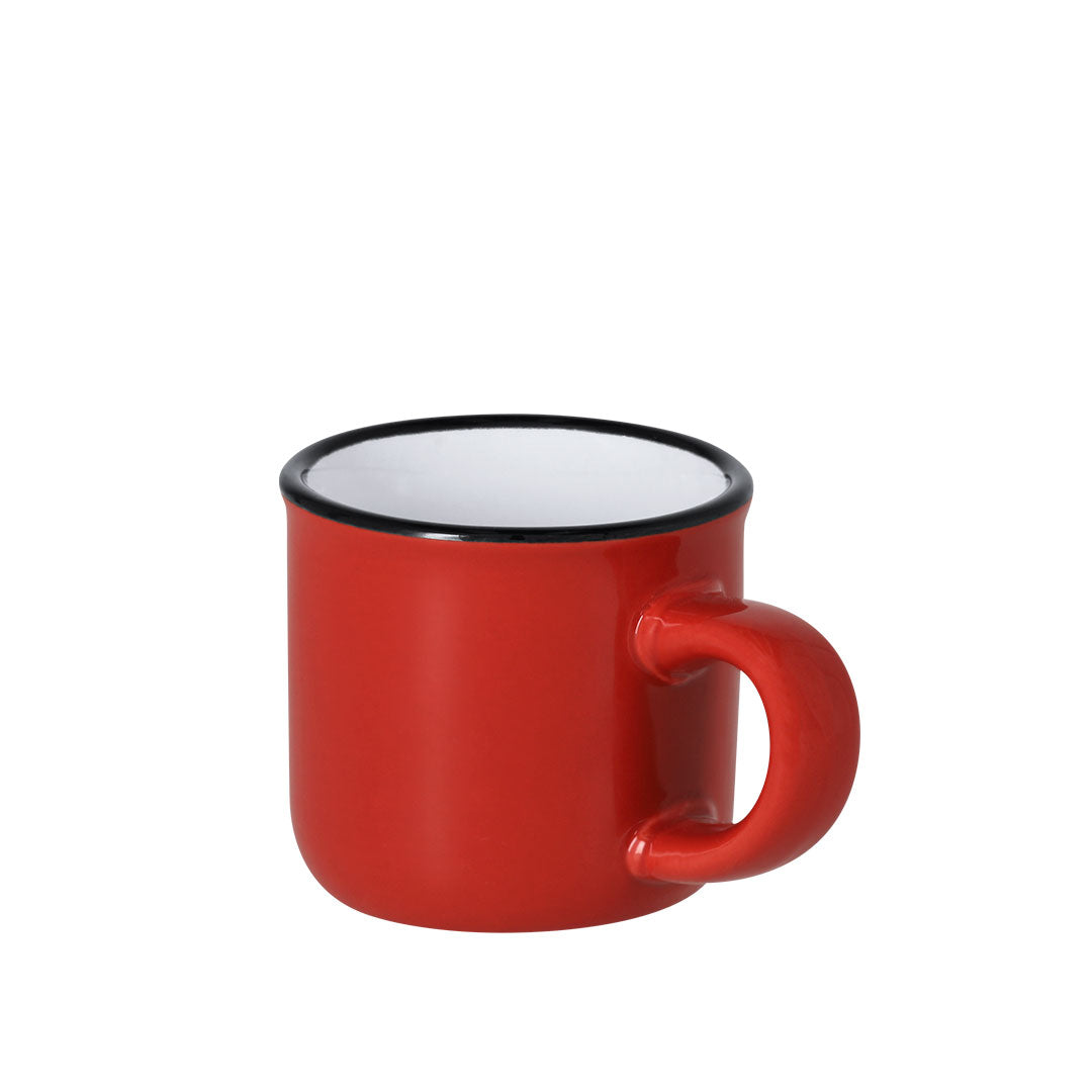 Caneca Cerâmica Vintage 85ml Bicolor com Brilho
