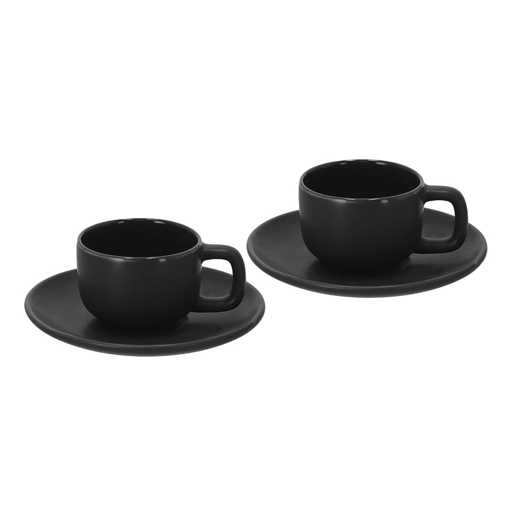 Conjunto de Chávenas Cerâmica 85ml com Pires Mate