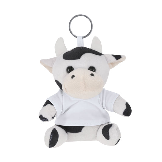 Chaveiro Vaca de Peluche Personalizável com Anilha Metálica