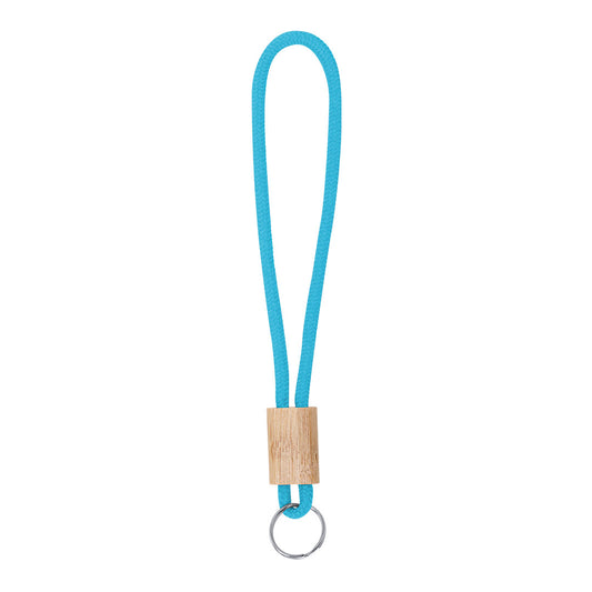 Chaveiro Ajustável em Bambu com Cordão Colorido