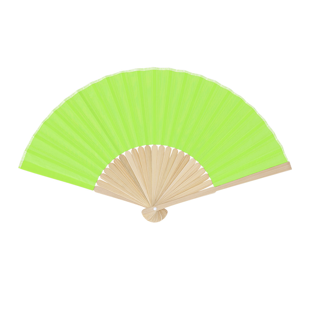 Abanico Elegante em Bambu e Poliéster Resistente