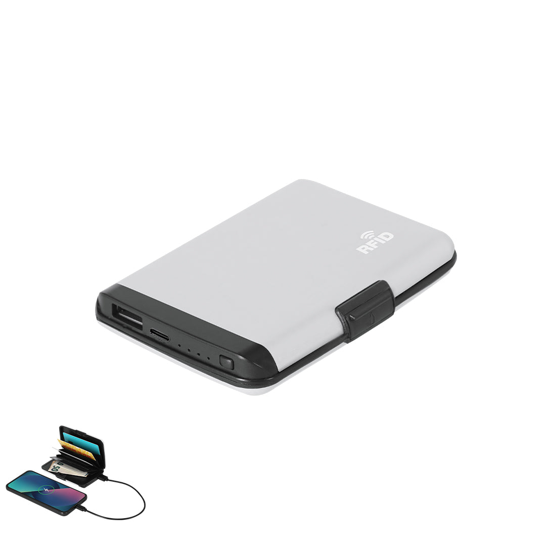 Tarjetero PowerBank em Alumínio com Proteção RFID