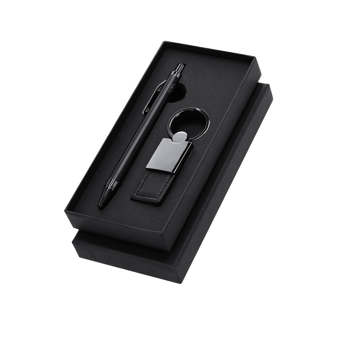 Set Premium Elegante com Caneta e Llavero em Alumínio Reciclado