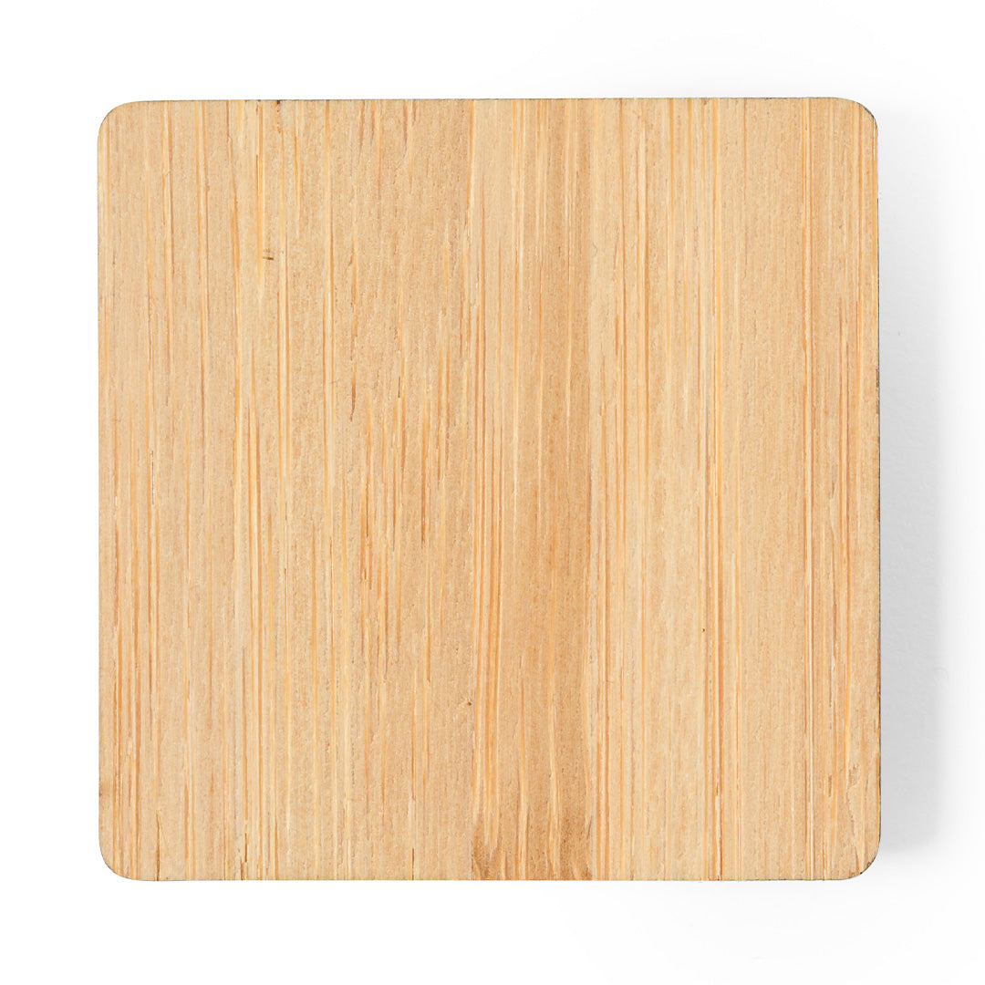 Pin Magnético em Bambu Natural - Design Circular e Quadrado