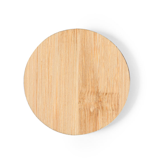 Pin Magnético em Bambu Natural - Design Circular e Quadrado