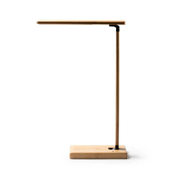 Lâmpada de Mesa em Bambu com Carregador Sem Fios