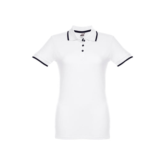 Polo Bicolor para Senhora em Algodão 100% - Manga Curta