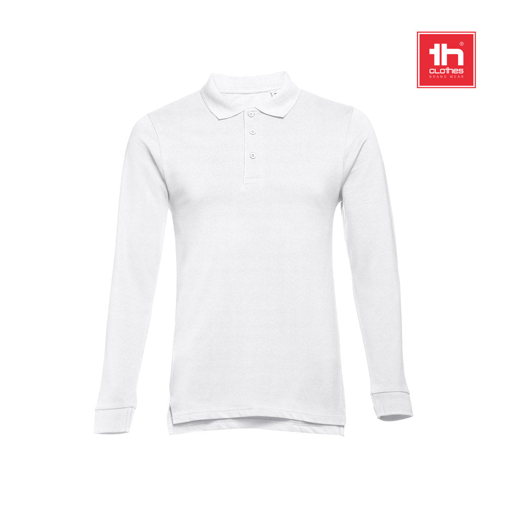 Polo Homem Manga Comprida 3XL em Algodão Cardado Piqué