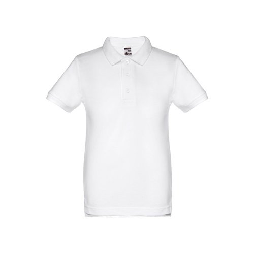 Polo Unissexo de Manga Curta para Criança THC Adam Kids Branco