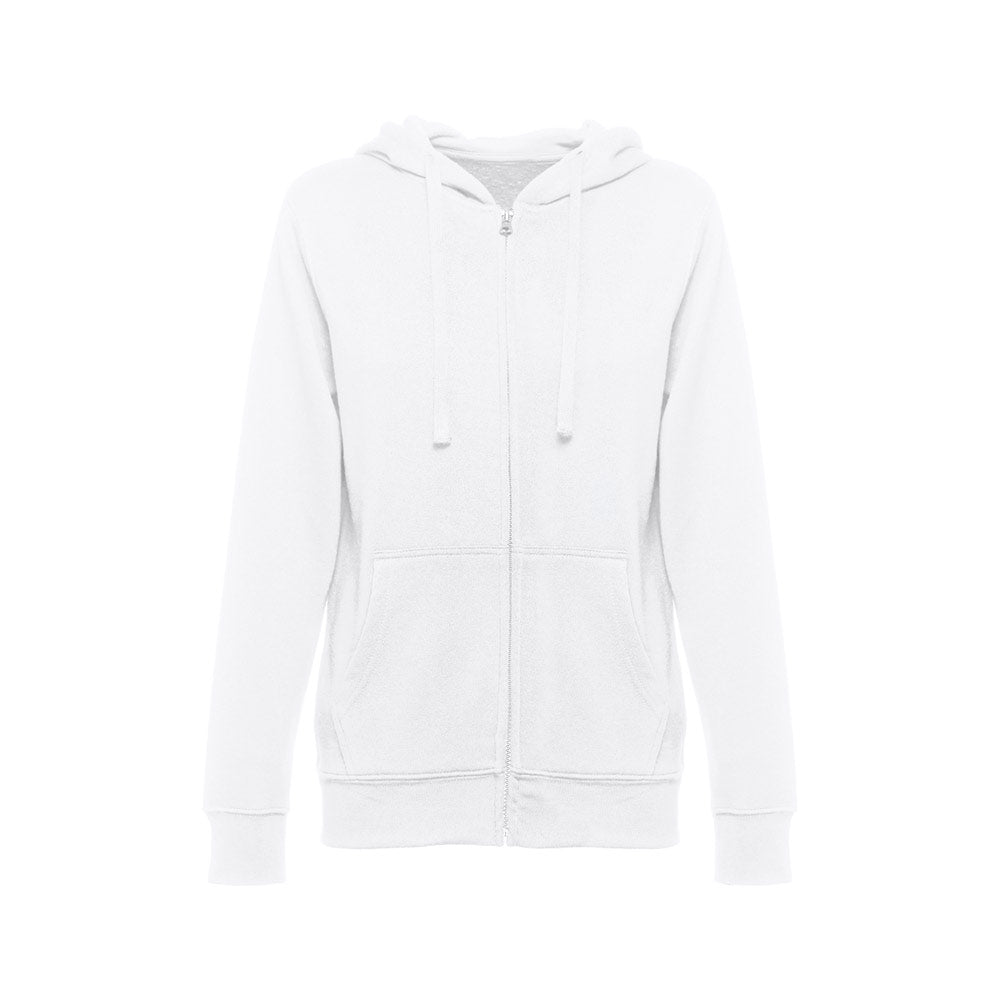Sweatshirt Feminina THC Amsterdam com Capuz e Fecho Branco