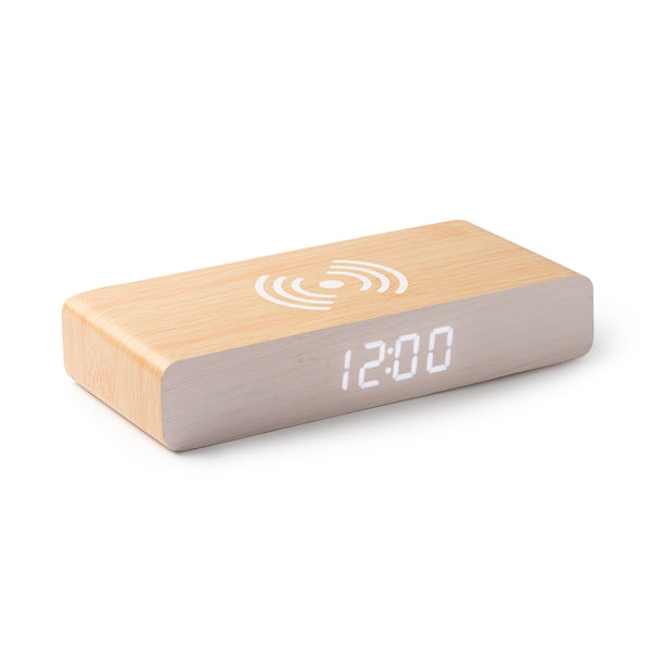 Carregador Sem Fios em Plástico ABS com Relógio Digital