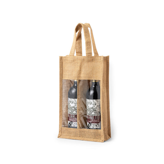 Bolsa Resistente de Juta para 2 Garrafas de Vinho
