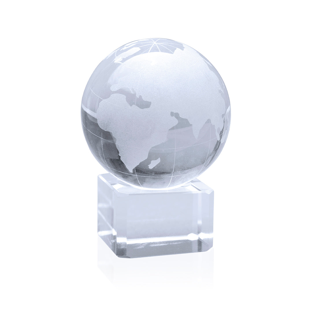 Globo de Cristal Planeta Terra com Base Personalizável