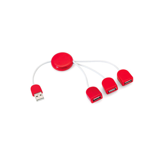 Hub USB 2.0 Colorido com 3 Portas e Marcador