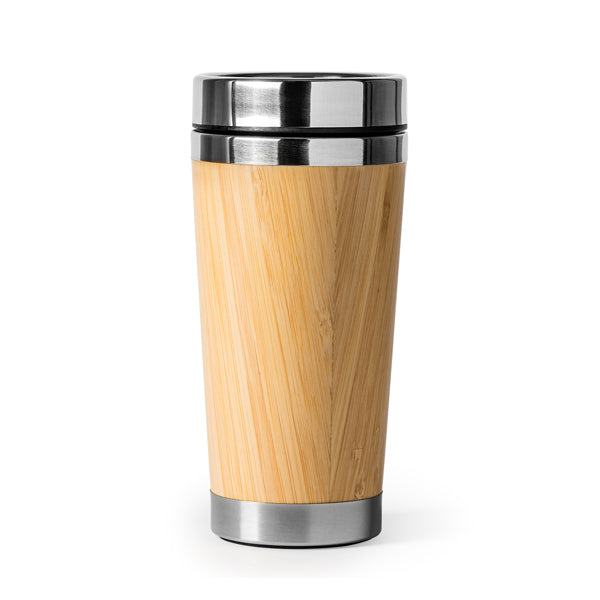 Caneca Térmica de Bambu com Aço Inoxidável