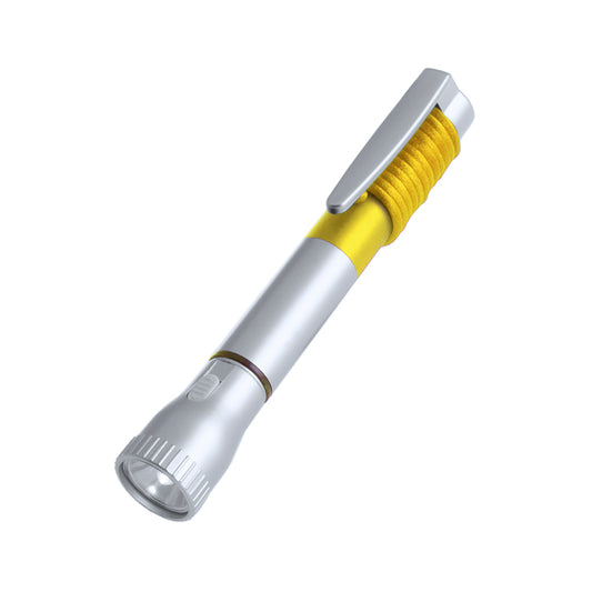 Caneta com Lanterna LED Integrada e Design Bicolor