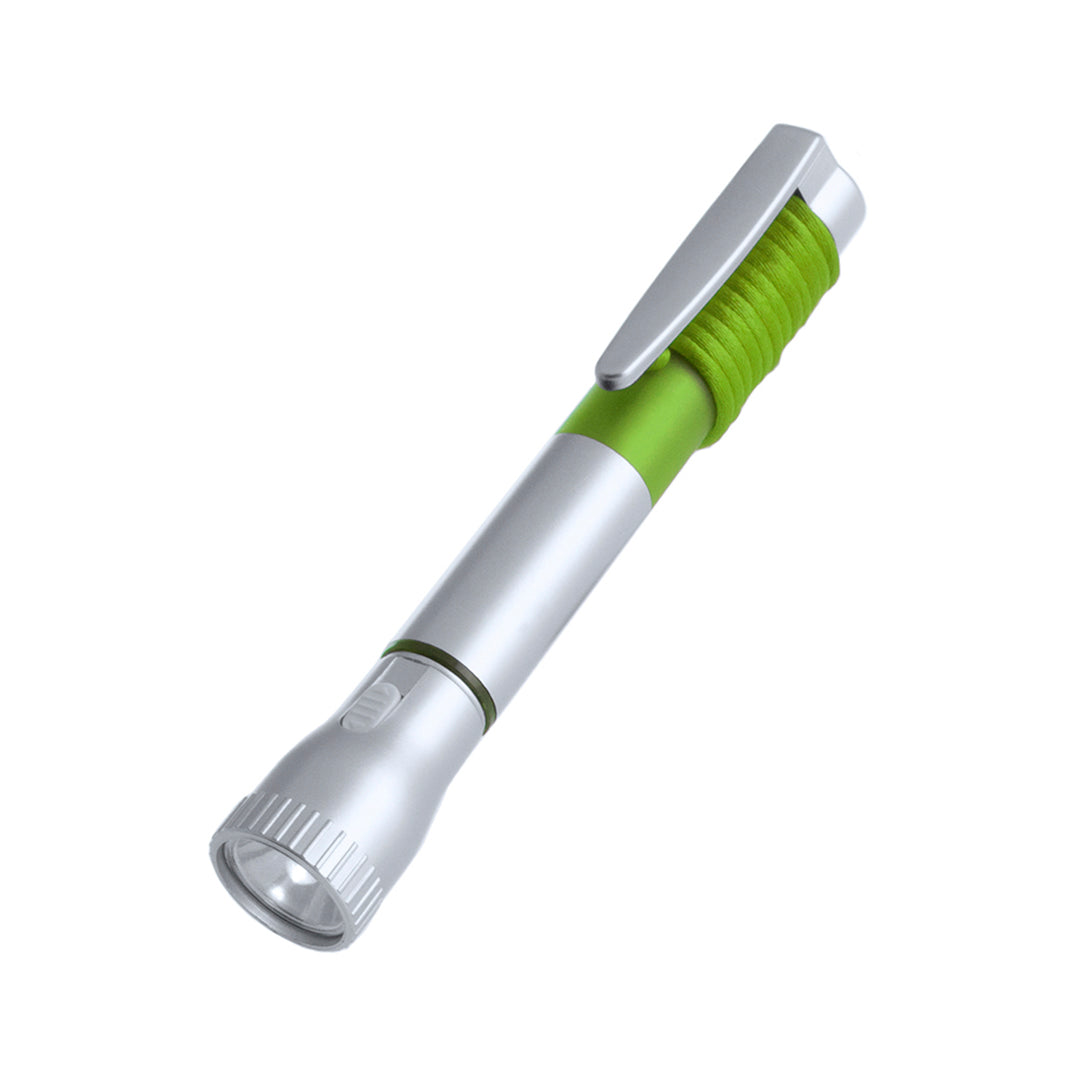 Caneta com Lanterna LED Integrada e Design Bicolor