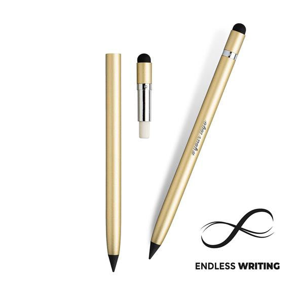 Lápis Infinito Em Alumínio Com Touch - Dourado