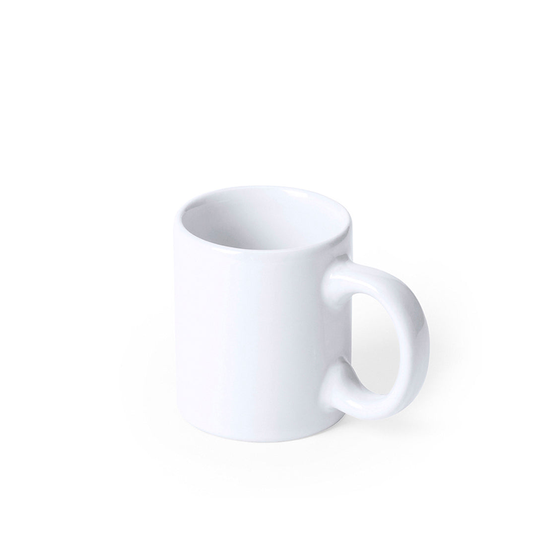 Caneca de Cerâmica Branca 80ml - Elegância Compacta