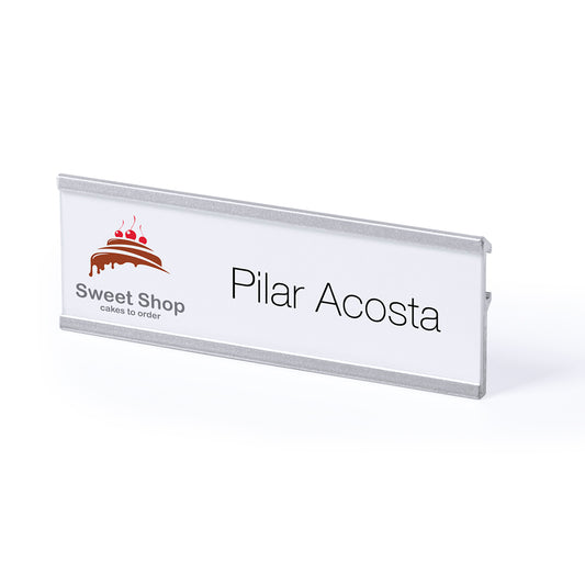 Identificador Venkal com Moldura em Alumínio Anodizado
