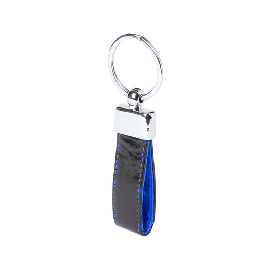 Chaveiro Bicolor Elegante em Polipele com Acessório Metálico
