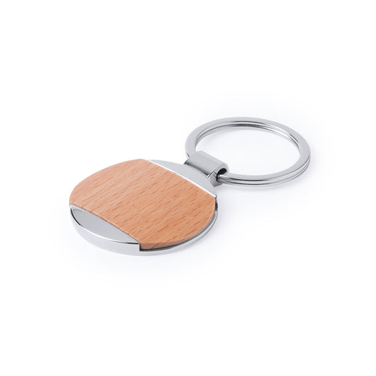 Chaveiro Vitolok em Metal e Madeira Natural