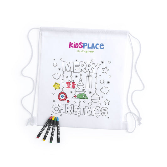Mochila Infantil Natal para Colorir com Ceras
