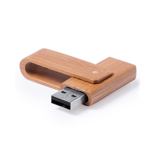 Pen USB 16GB com Corpo em Bambu Giratório