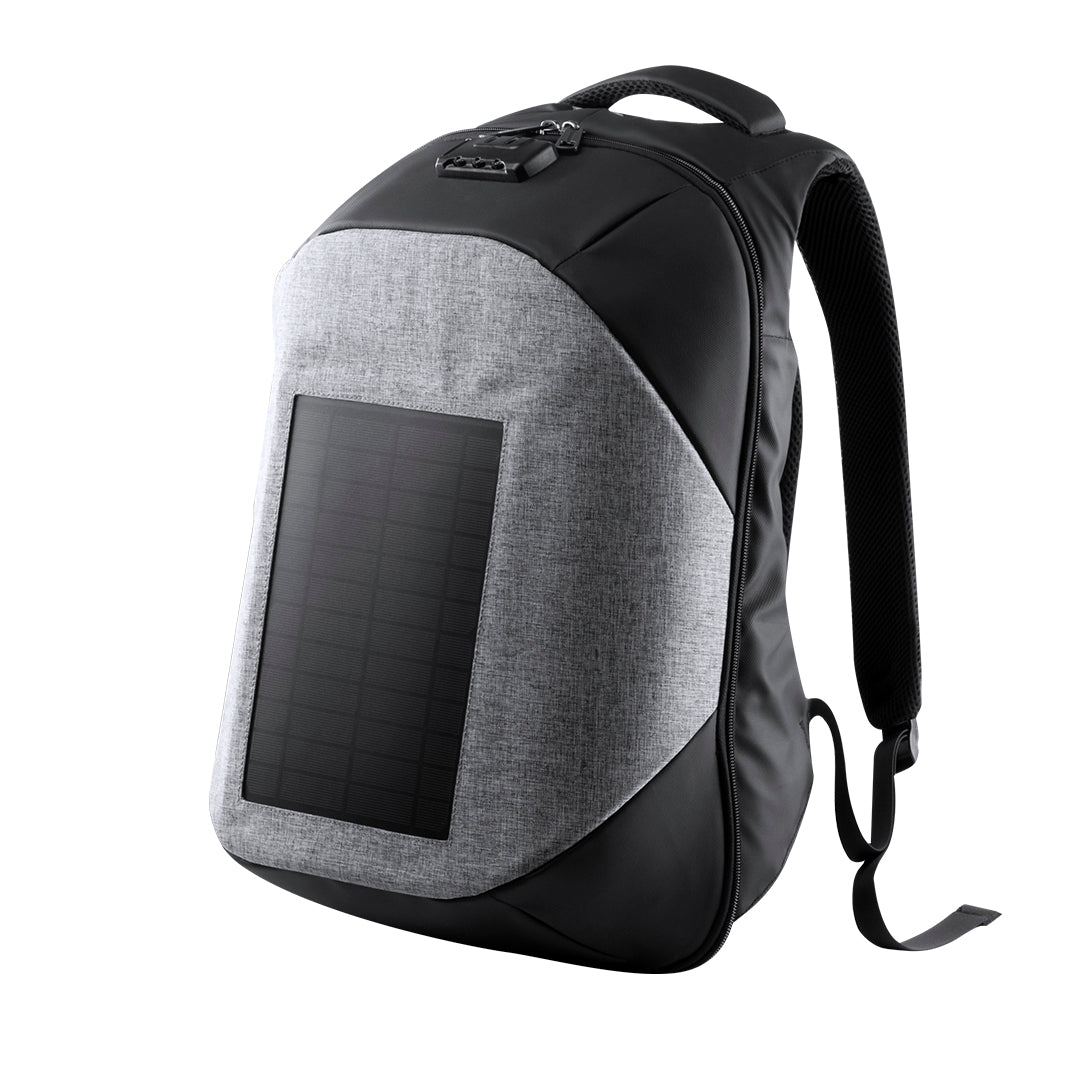 Mochila Solar com Carregador USB e Fecho Seguro