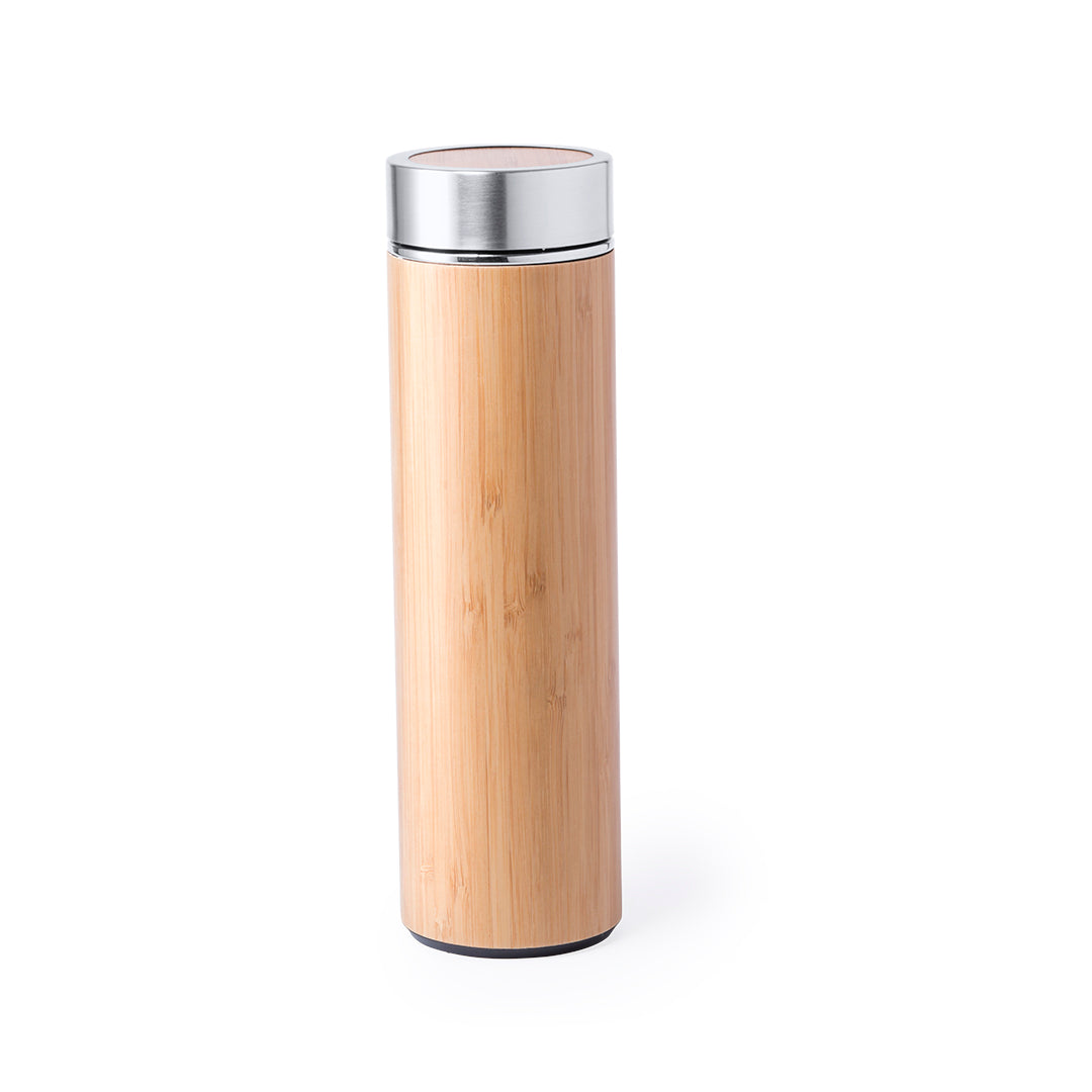 Termo Premium 500ml com Acabamento em Bambu
