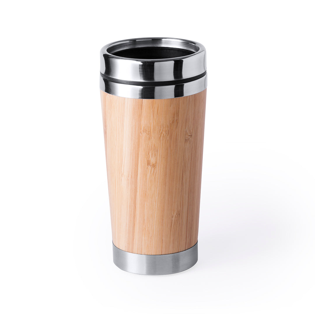 Vaso Térmico Ariston 500ml em Aço Inox e Bambu