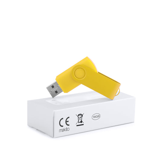 Pen USB 16GB com Mecanismo Giratório e Clip Metálico