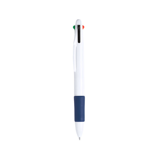 Caneta 4 em 1 Retráctil com Corpo Branco e Cores Vibrantes